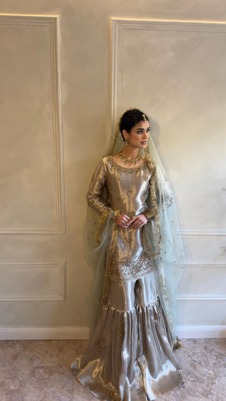 gold nikkah dress Gold Nikkah Gharara